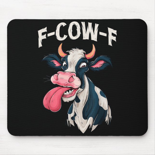 F-cow-f Funny Meme Fcowf Cow Men Women  Mouse Pad (Front)