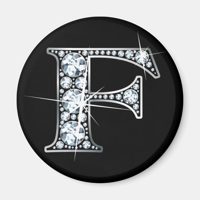 "F" Diamond Bling Magnet (Front)