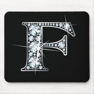"F" Diamond Bling Mousepad