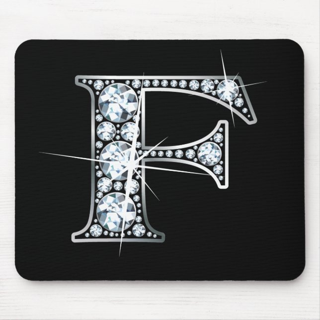 "F" Diamond Bling Mousepad (Front)