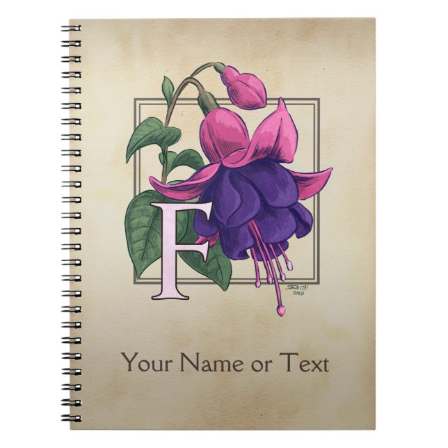 F for Fuchsia Personalised Monogram Notebook (Front)