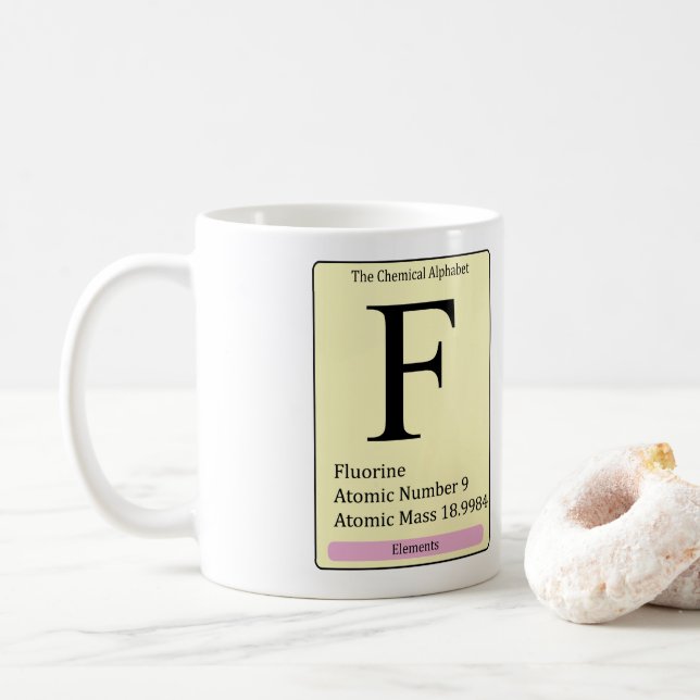 F initial chemical alphabet mug (With Donut)