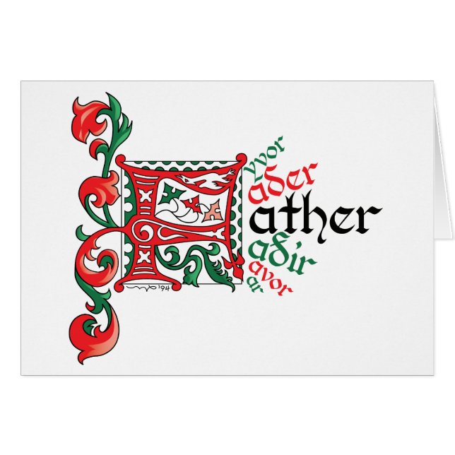 F is for Father Card (Front Horizontal)