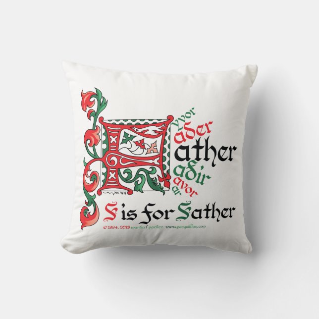 F is for Father Pillow (Front)