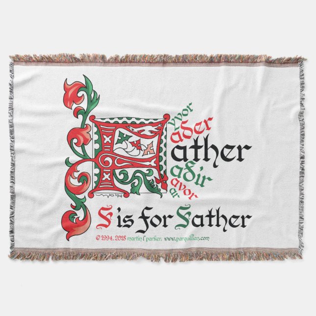 F is for Father Throw Blanket (Front)