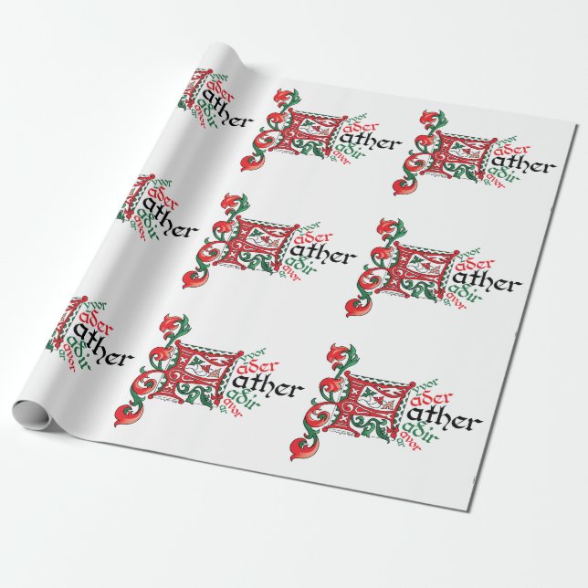 F is for Father Wrapping Paper (Unrolled)