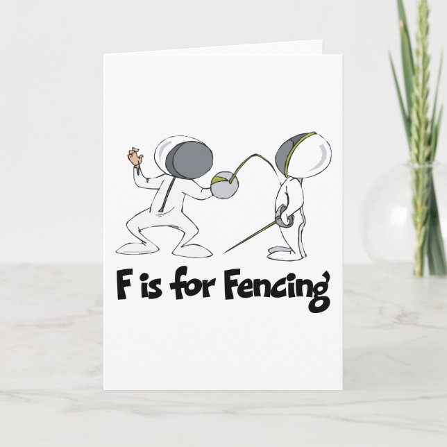 F is for Fencing Card (Front)