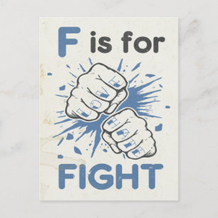 F is for Fight Postcard