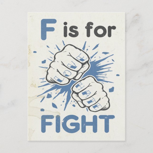 F is for Fight Postcard (Front)
