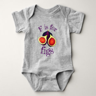 F IS FOR FIGS Ripe Fresh Summer Fig Tree Baby Bodysuit