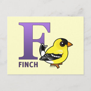 F is for Finch Postcard