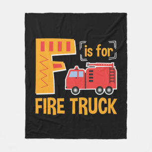 F is for Fire Truck Alphabet Firefighting Fleece Blanket