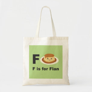 F is for Flan Tote Bag