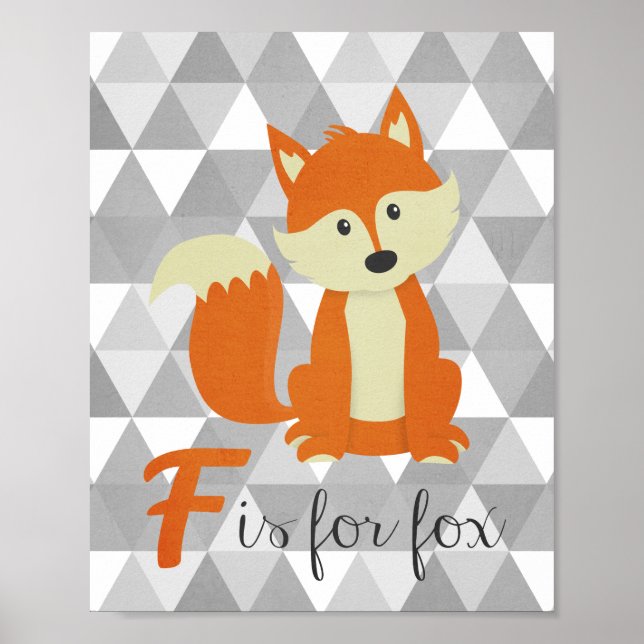 F is for Fox Nursery Wall Art (Front)
