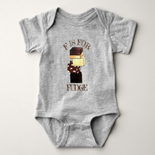 F is for Fudge Confectionery Candy Sweets Baby Bodysuit
