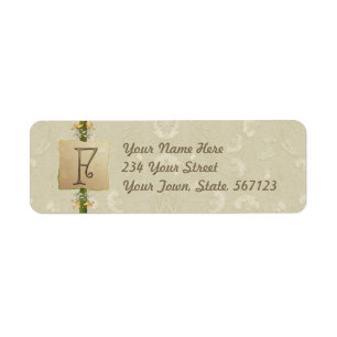 F - Ivory Elegance Monogram Return Address Label
