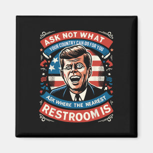 F. Kennedy Funny Patriotic Toilet Meme 4th Of July Magnet