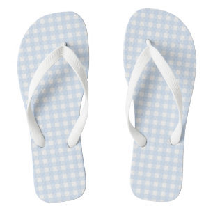 F & L Blue Gingham Thongs