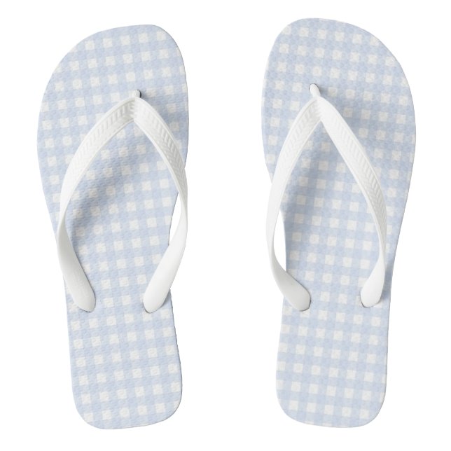 F & L Blue Gingham Thongs (Footbed)
