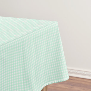F & L Bright Green Gingham Tablecloth