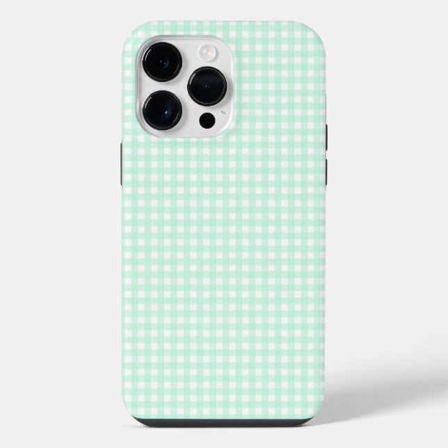 F & L Green Gingham iPhone Case (Back)