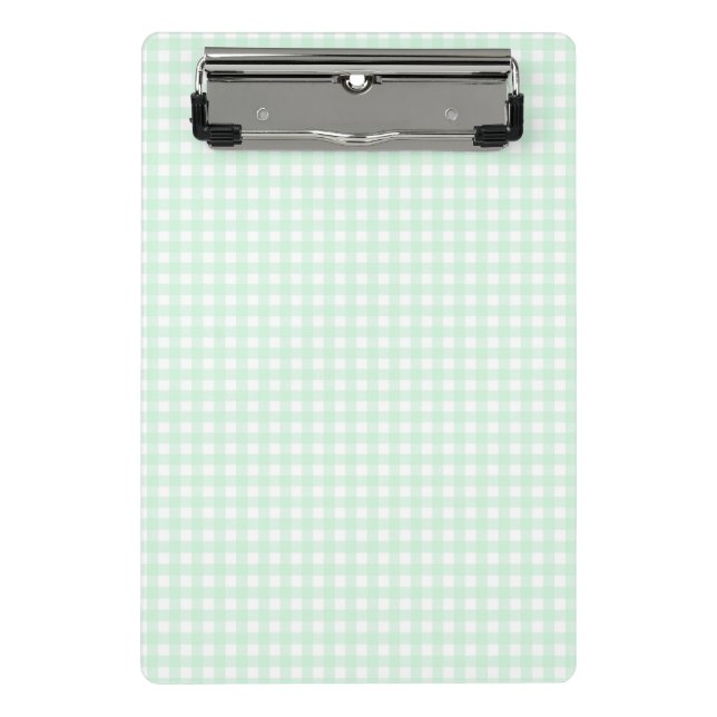 F & L Green Gingham Mini Clipboard (Front)