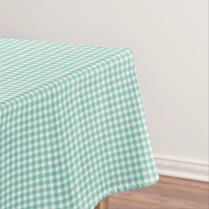 F & L Green Gingham Tablecloth