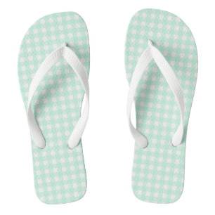 F & L Green Gingham Thongs