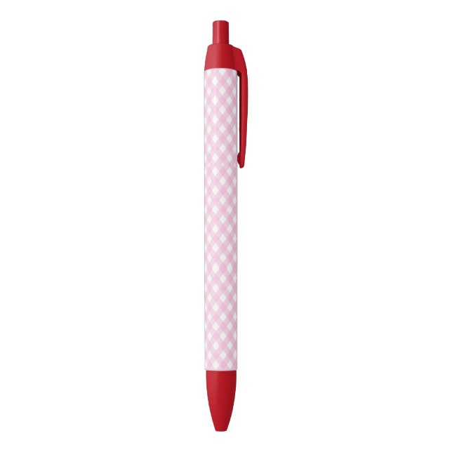 F & L Pink Crisscross Gingham Blue Ink Pen (Bottom (Vertical))