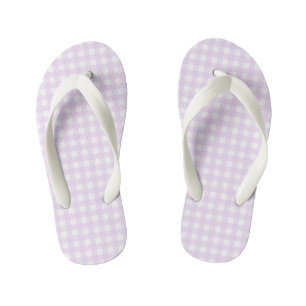 F & L Pink Gingham Kid's Thongs