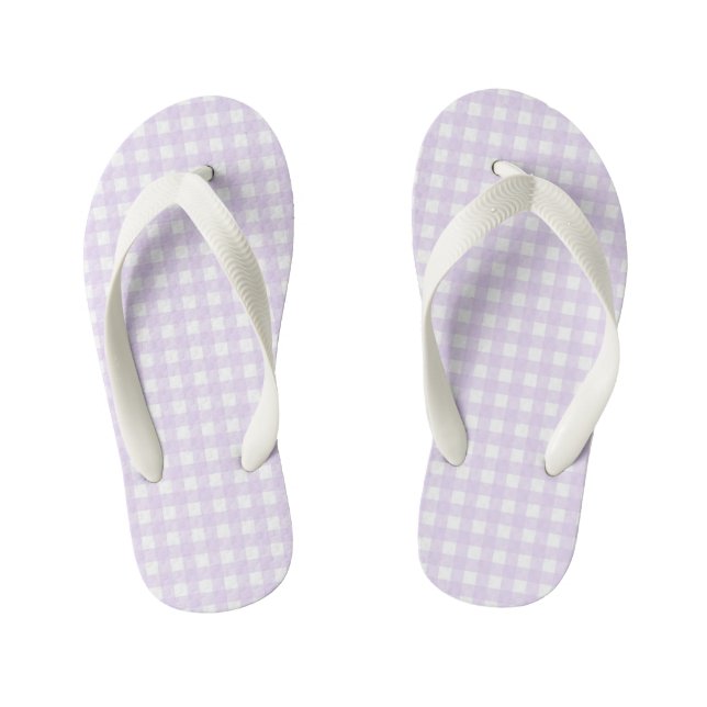 F & L Pink Gingham Kid's Thongs (Footbed)