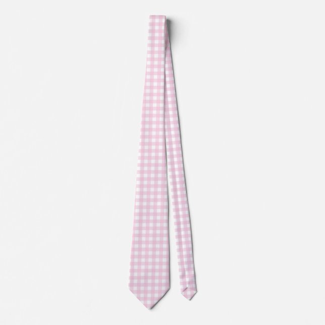 F & L Pink Gingham Tie (Front)