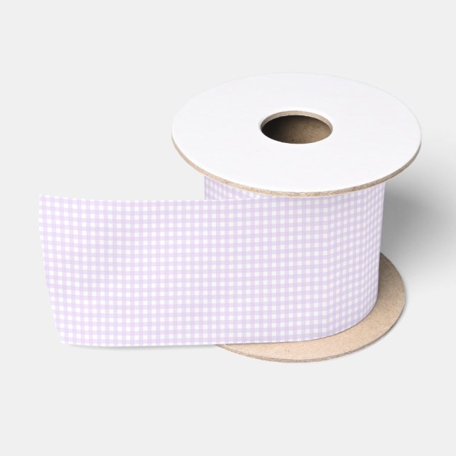 F & L Purple Gingham Satin Ribbon (Spool)