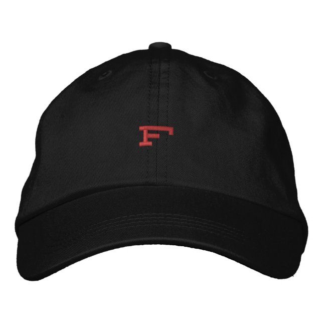 F Letter Initial Cap - Monogram Embroidered Hat (Front)