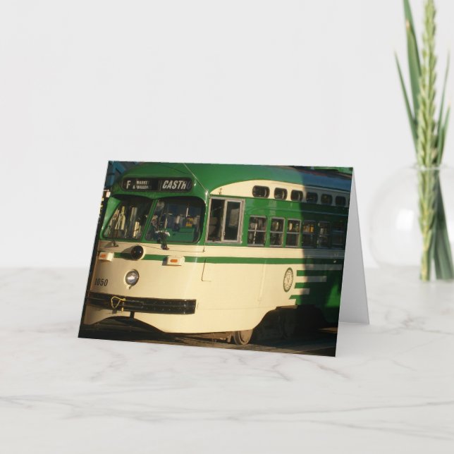 F Line Trolley Greeting Card (Front)