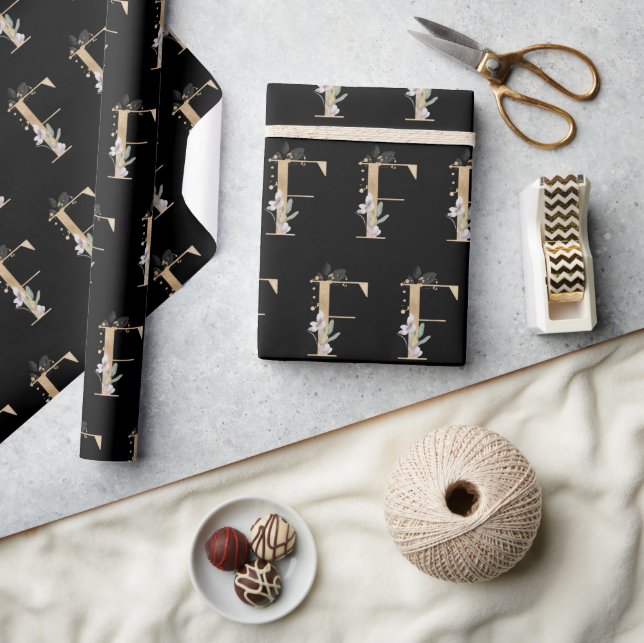F Monogram Floral Wrapping Paper (Crafts)