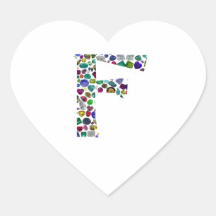 F Monogram Heart Sticker