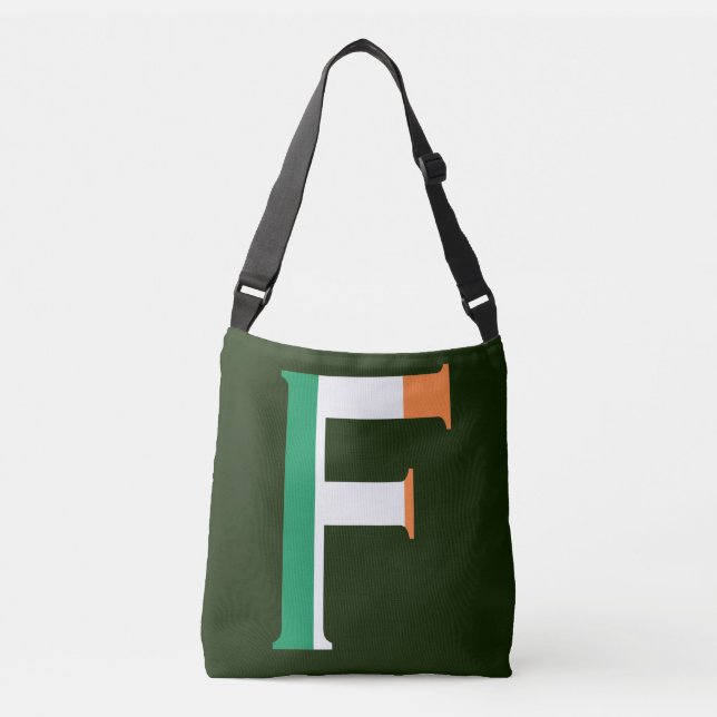 F Monogram overlaid on Irish Flag cbbcnt Crossbody Bag (Front)
