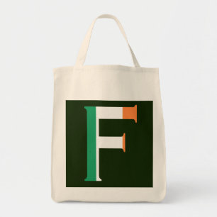 F Monogram overlaid on Irish Flag gtcnt Tote Bag