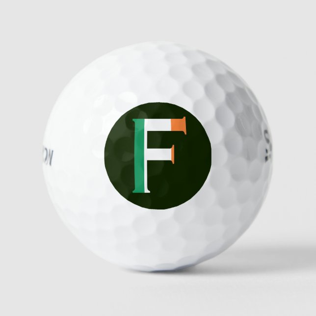 F Monogram overlaid on Irish Flag ssf gbt Golf Balls (Front)
