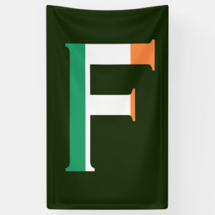 F Monogram overlaid on Irish Flag (v) bnrcn Banner