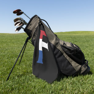 F Monogram overlaid on NLD Flag on bk gtcnt Golf Towel