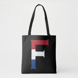 F Monogram overlaid on NLD Flag on bk stcnt Tote Bag