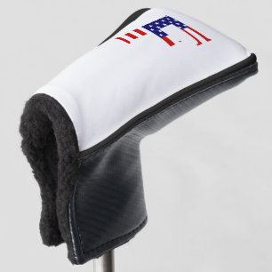 F Monogram overlaid on USA Flag pccn Golf Head Cover