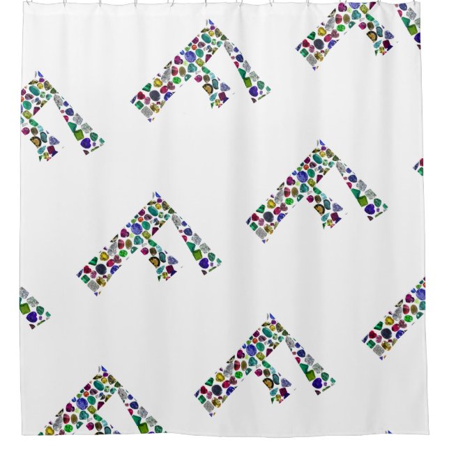 F Monogram Shower Curtain (Front)