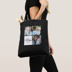 F*Mum Established Script Black 3 Photo Gift Tote Bag