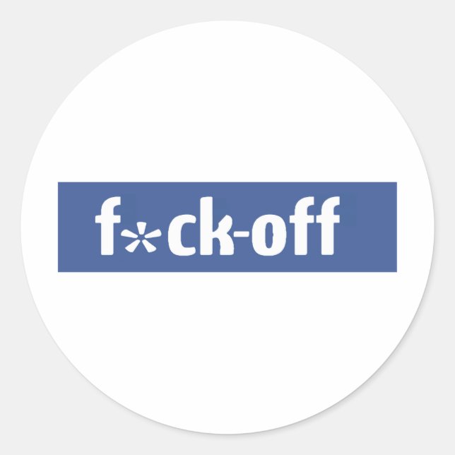 F-Off Classic Round Sticker (Front)