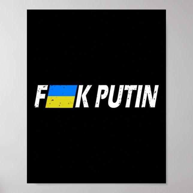 F Putin Ukraine Flag  Poster (Front)