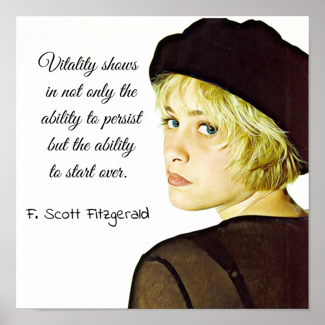 F. Scott Fitzgerald quote Poster (Front)