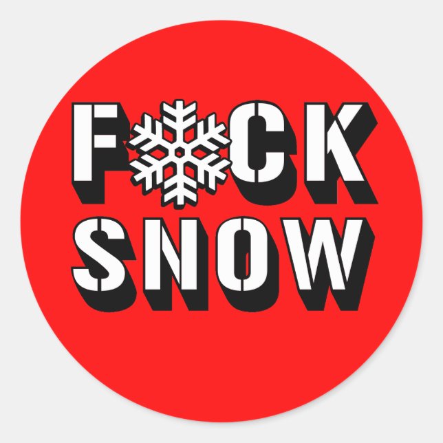 F SNOW CLASSIC ROUND STICKER (Front)